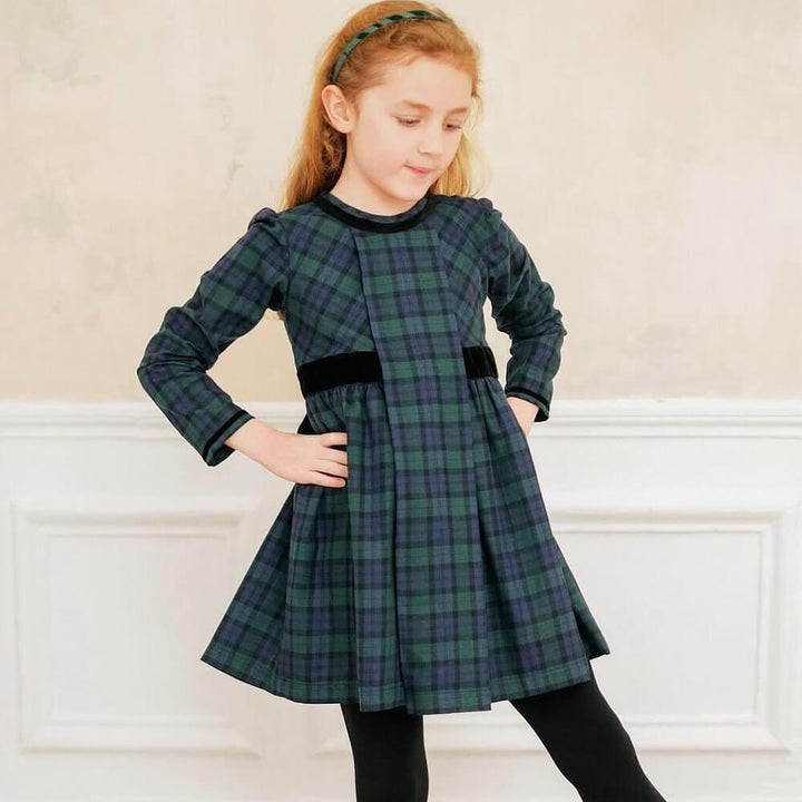 Big Sister - Green Tartan Dress