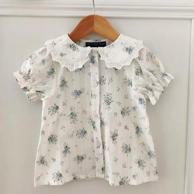 Girls premium European flowery blouse on hanger