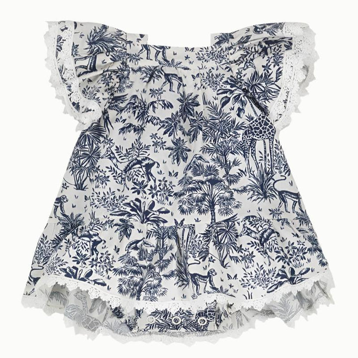 Premium European Girls Little Sister dress in toile de jouy