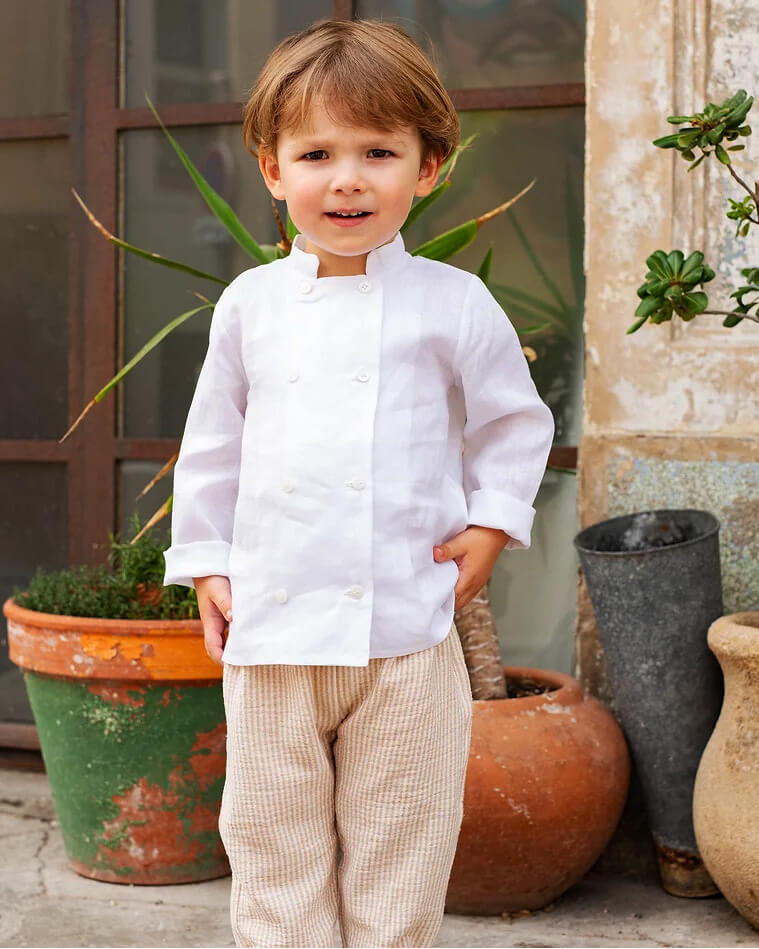 boy wearing premium european striped pants