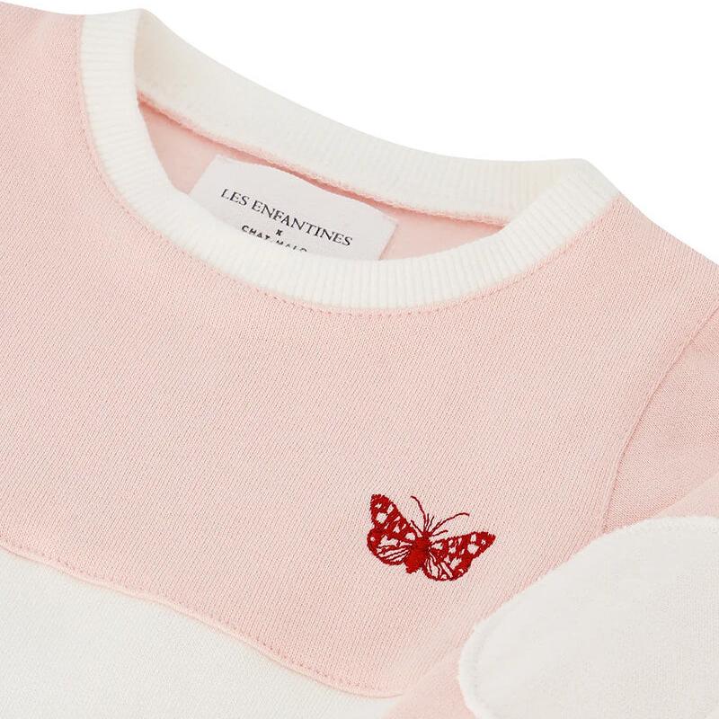 premium European girls sweater with butterfly embroidery close up view