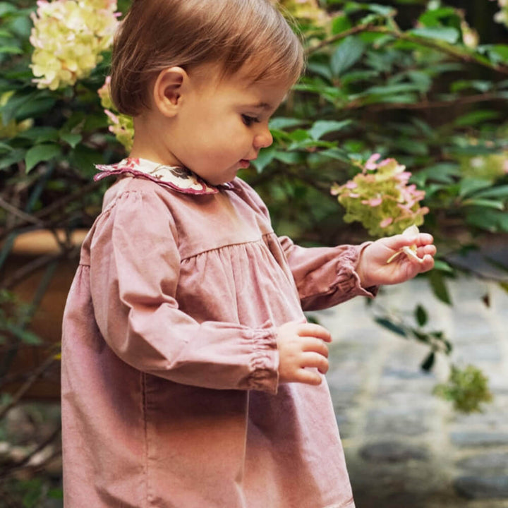 Dusty Pink Dress In Corduroy