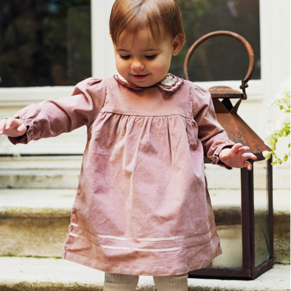 Dusty Pink Dress In Corduroy