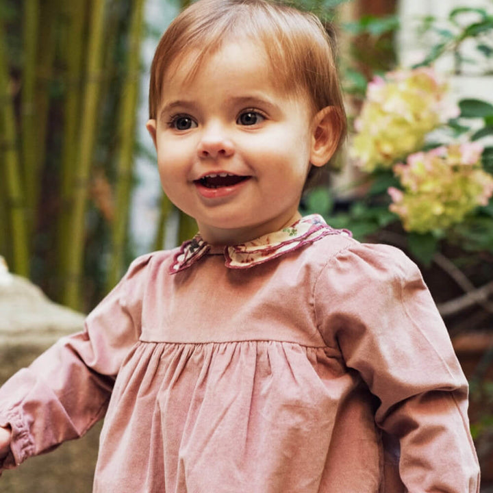 Dusty Pink Dress In Corduroy