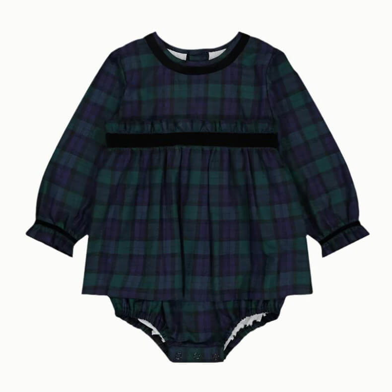 Little Sister - Green Tartan Dress